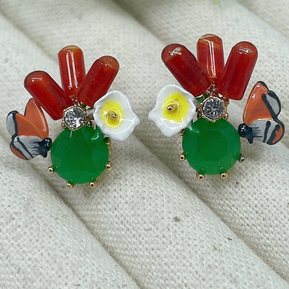 Les NEREIDES French Flower Stud Anthropologie